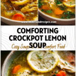 A bowl of bright Chicken And Lemon Soup made in a Slow Cooker, featuring tender chicken, herbs, and veggies for a Tummy Friendly and Healthy Crockpot Recipes Soup look.